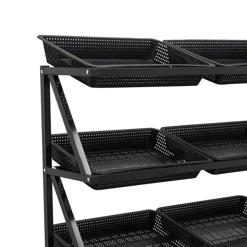 Nayya l 47,2 po, tablettes de détail, Noir