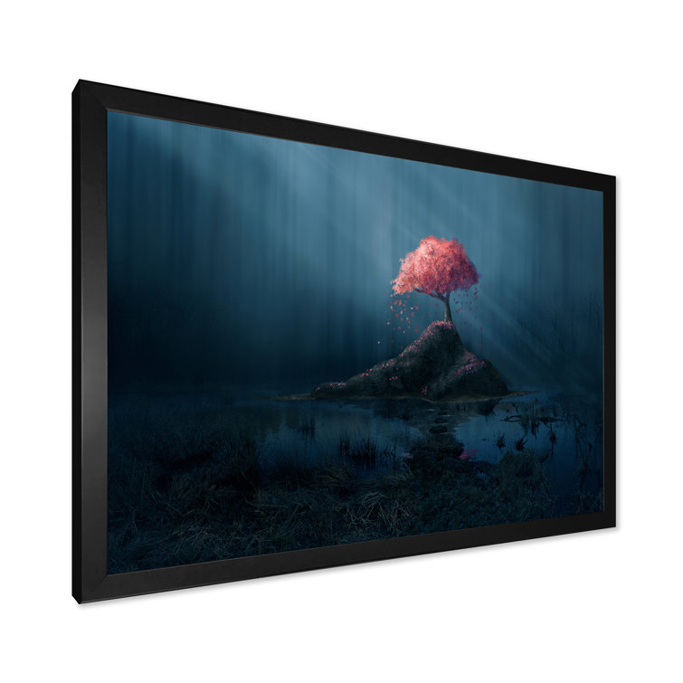 Millwood Pines Fantasy Pink Tree In Blue Forest Framed On Canvas Print ...