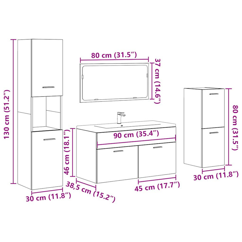 Stepanas Bathroom Suite, Old Wood