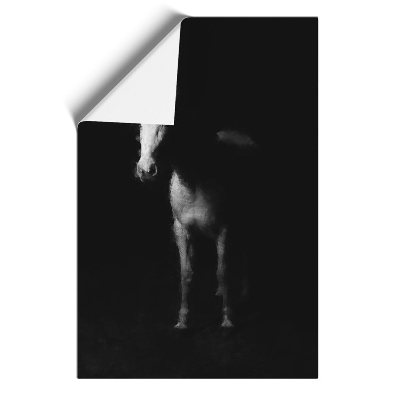 White Horse Painting - Frameless Print, 30cm H x 21cm W x 0.1cm D