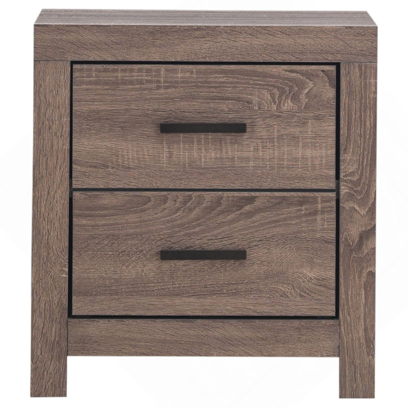 Brantford Barrel Oak 2-Drawer Nightstand, Brown