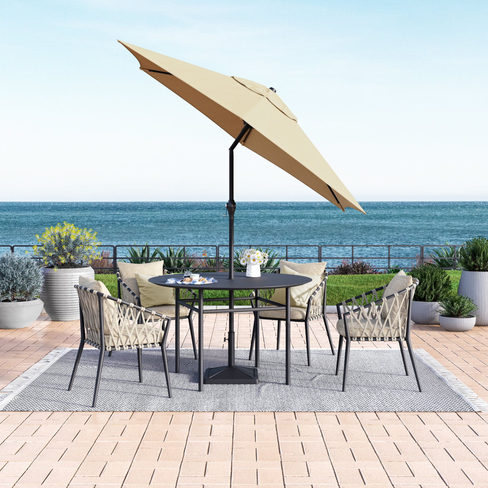 Toscana 108'' Outdoor Umbrella, Antique Beige - Polyester