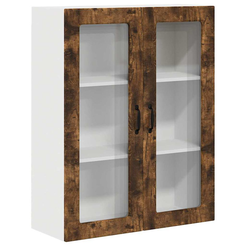 Vidaxl Kitchen Wall Cabinet With Shelf Concrete Grey 80 X 31 X 100 Cm, 100cm H x 80cm W x 31cm D, Smoked Oak