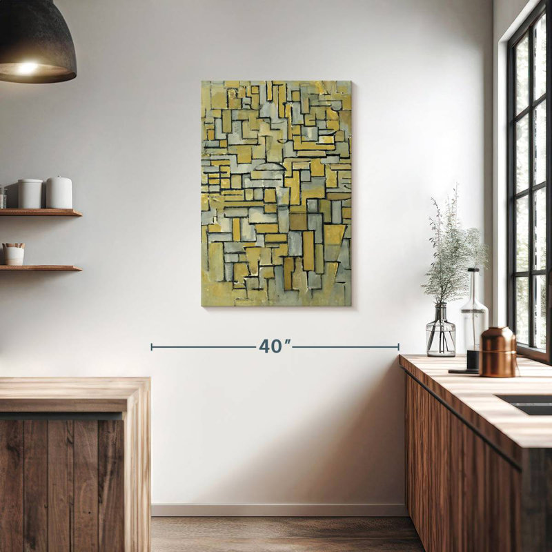 Composition Avery en brun et gris, H 36 po x l 24 po