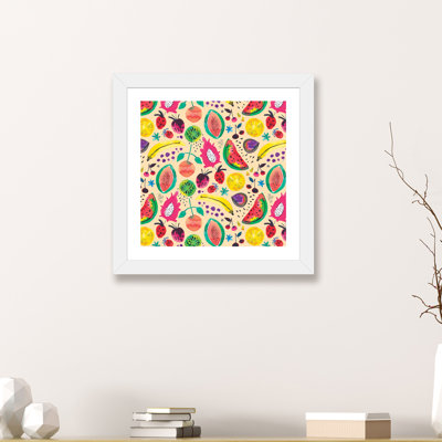 «Tropical Fruits Yellow» par Ninola Design - reproduction d'art
