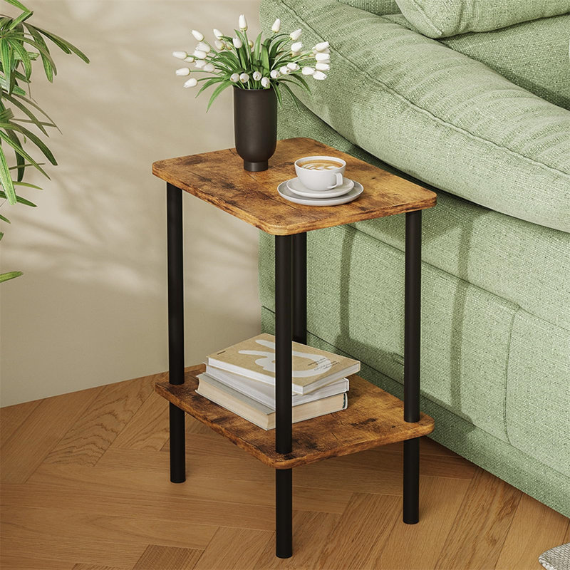Abriyah End Table, Black, Rustic Brown