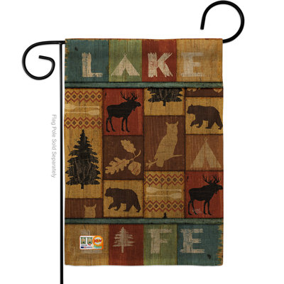 Double Sided 18.5 in. H x 13 in. W Polyester Animal Garden flag