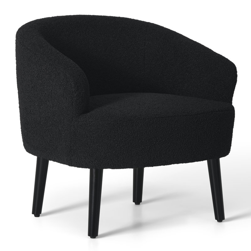 Fauteuil demi-tonneau 29 po Bayville, Mélange de polyester noir