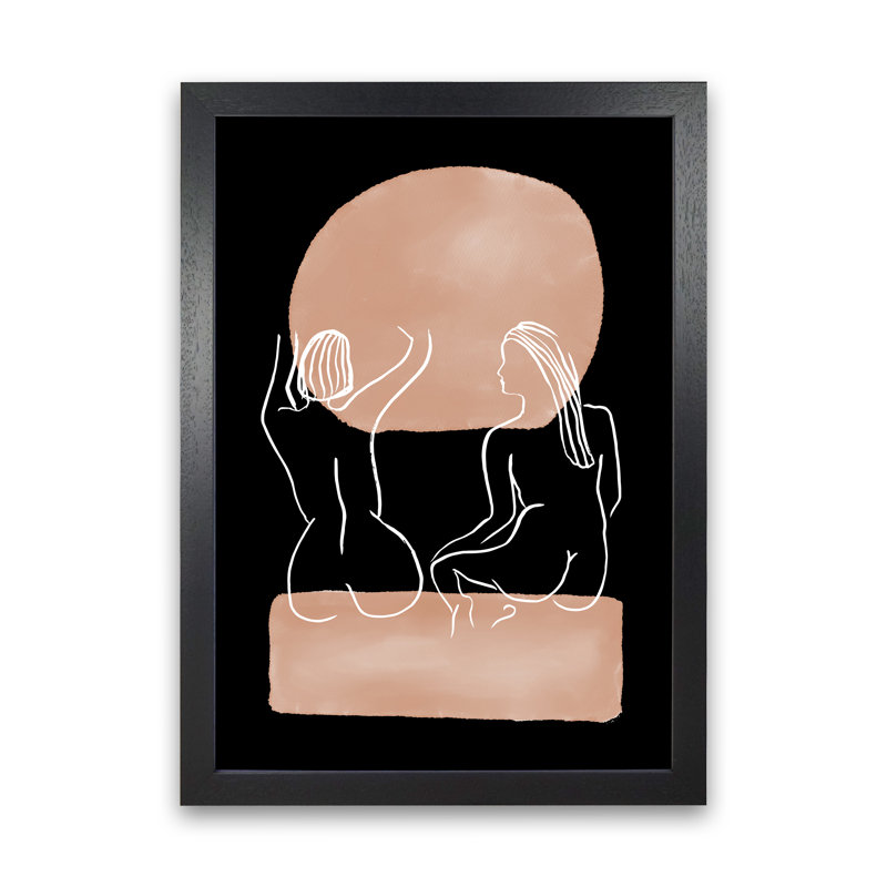 Line Nudes Back3 by Planeta444 - Print, 34cm H x 25cm W x 3cm D, Black Framed