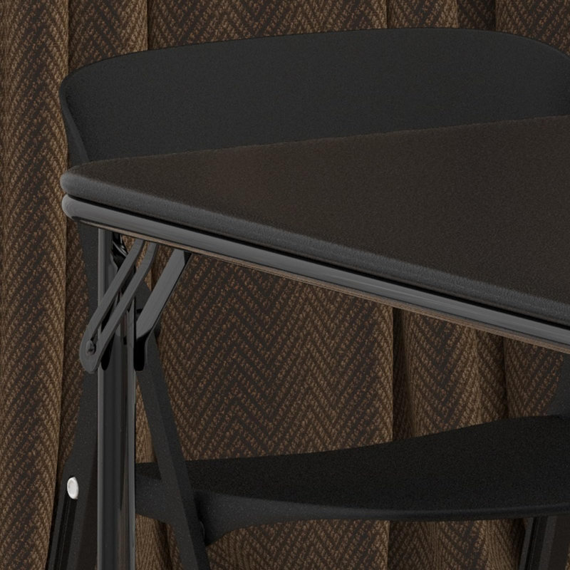 Folding Table, 33.6 Inch Folding Card Table, Black
