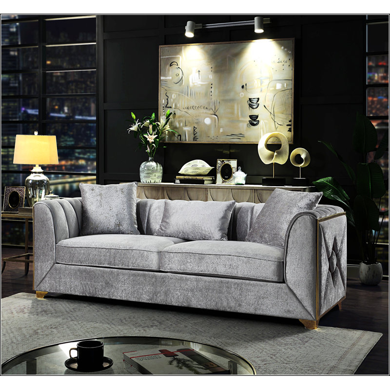 Canapé de style moderne en bois, Argent argent