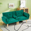 Canapé-lit double pliable vert 72 po, revêtement en velours doux, canapé confortable pour 2 personnes.-144492494