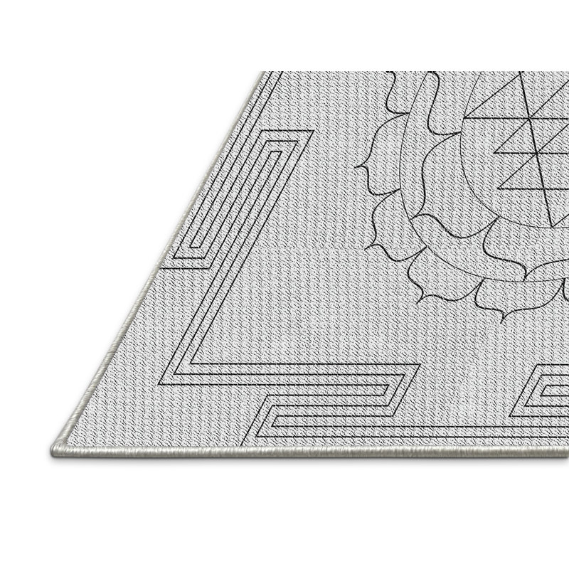 Fabriqué à la machine à partir de laine et de polyester gris Tapis décoratif, Rectangle 8 pi x 10 pi