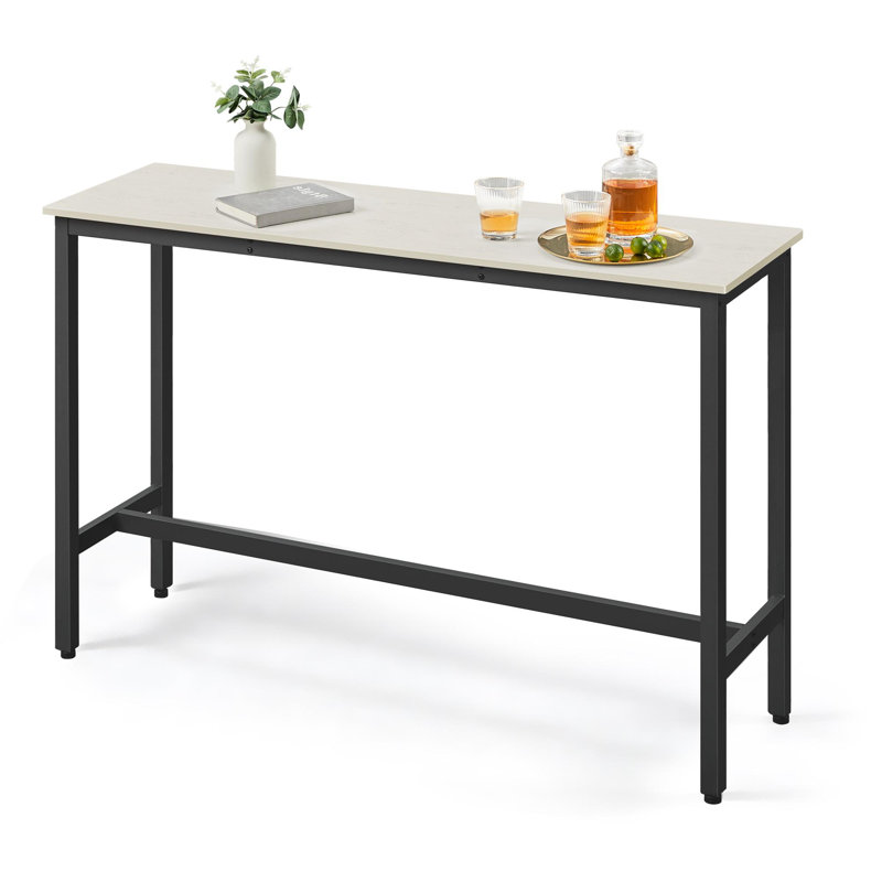 Bar Table, 35.4"H x 55.1"L x 15.7"W, Rustic White