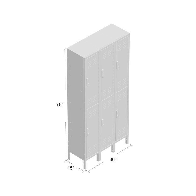 Casier large à 2 étages 3 étages DigiTech, L 36 po x P 15 po x H 78 po