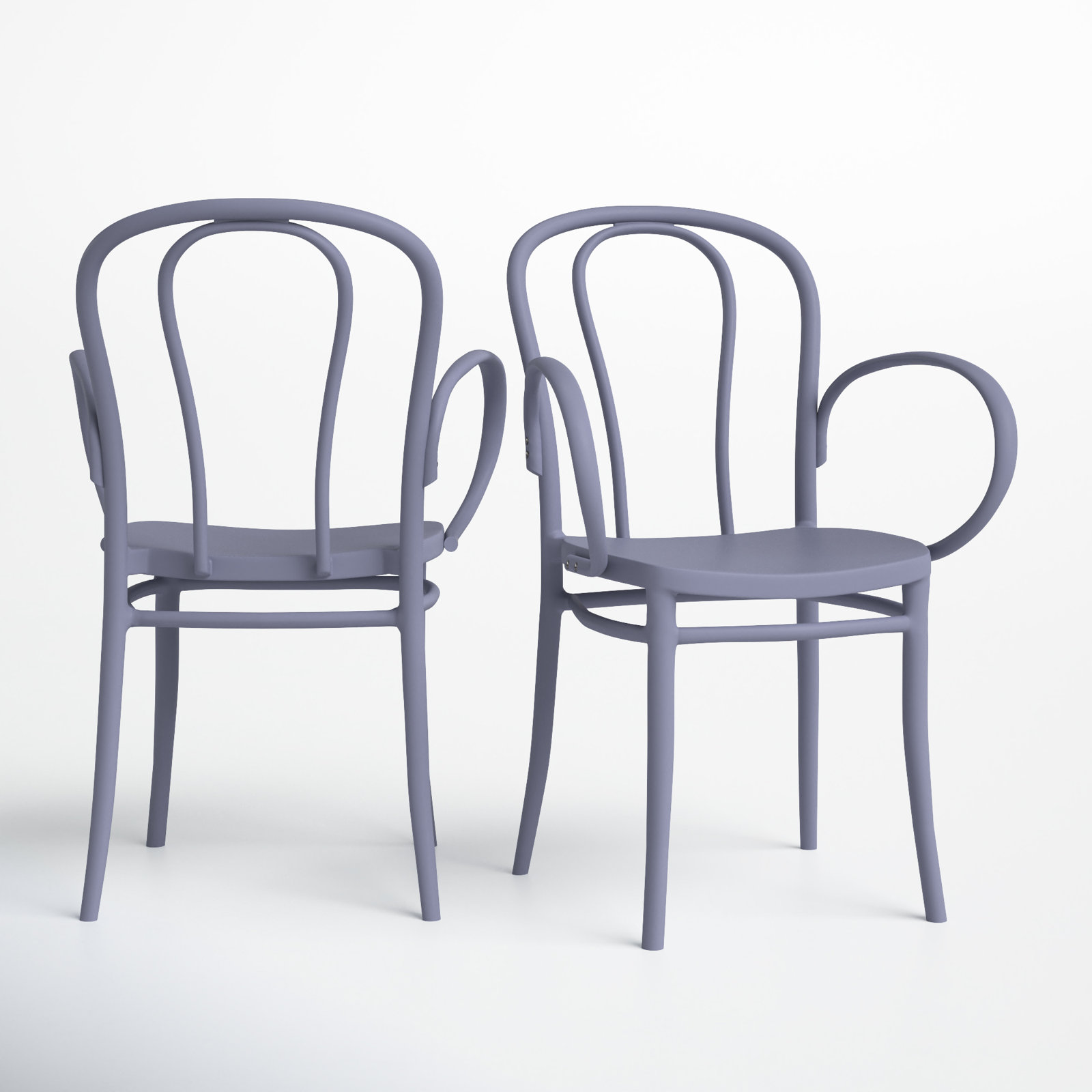 Farrah Stacking Patio Dining Armchair, Dark Gray