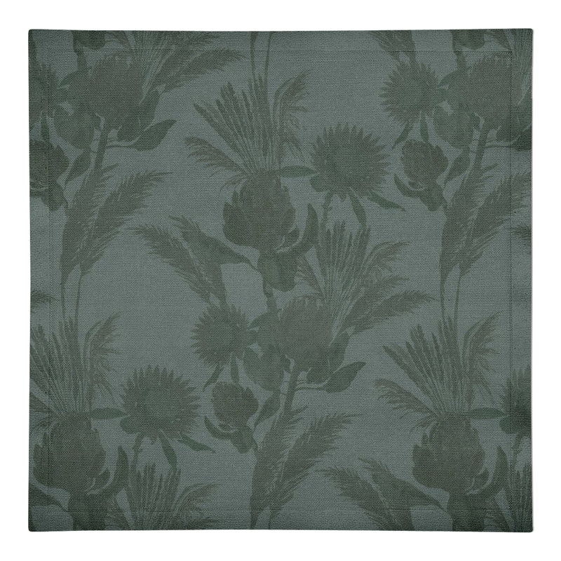 Floral Rectangle Napkin, Emerald Green Tones