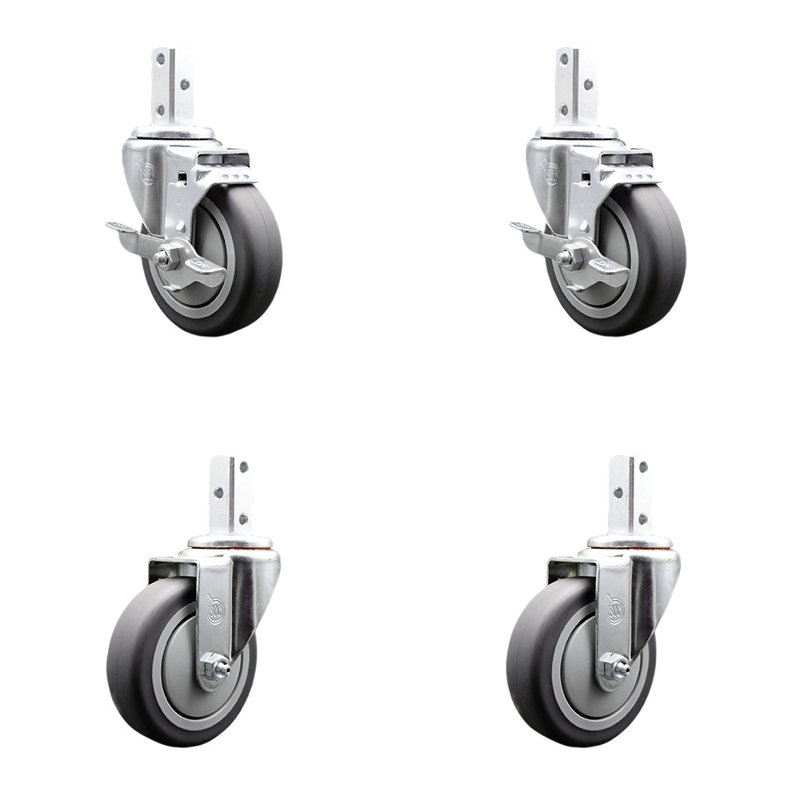 4 Piece Thermoplastic Rubber Caster Set