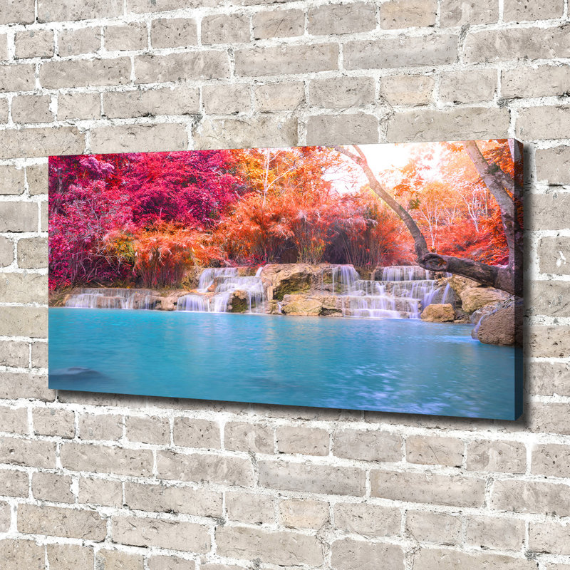 Waterfall In The Forest - Wrapped Canvas Print