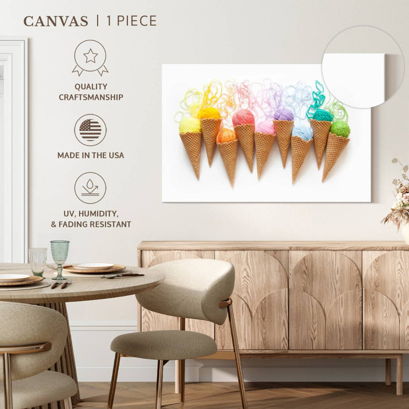 " Ice Cream Threads Canvas Print ", 8" H x 12" W x 1" D