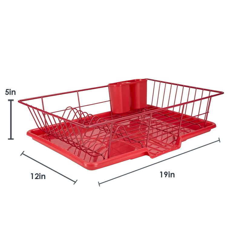 Wayfair Basics® Berndt Countertop Dish Rack, Red