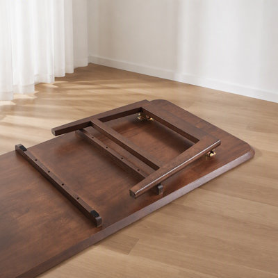 Wooden Coffee Table with Storage Shelf, Mid-Century Rectangular Center Table for Living Room,Walnut Brown