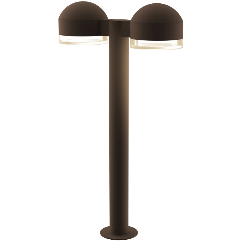 Reals LED Bollard Light, Textured Bronze, 23.75" H x 5" W x 13.5" D, Clear White