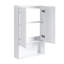 Meuble-lavabo autoportant de 72 po avec lavabo en résine, 2 armoires de rangement et murales, portes à fermeture douce, contreplaqué blanc lustré, unité fonctionnelle, configuration moderne