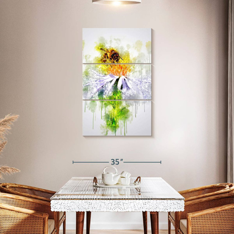 Brampt Honeybee On Flower, 45" H x 28" W