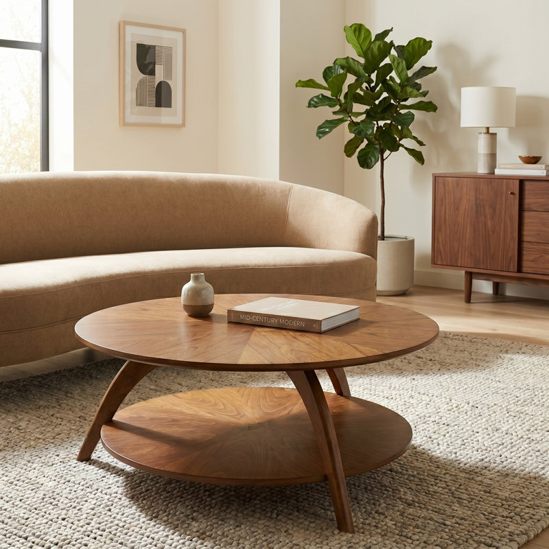 Atreu Wood Coffee Table with Storage, Cinnamon
