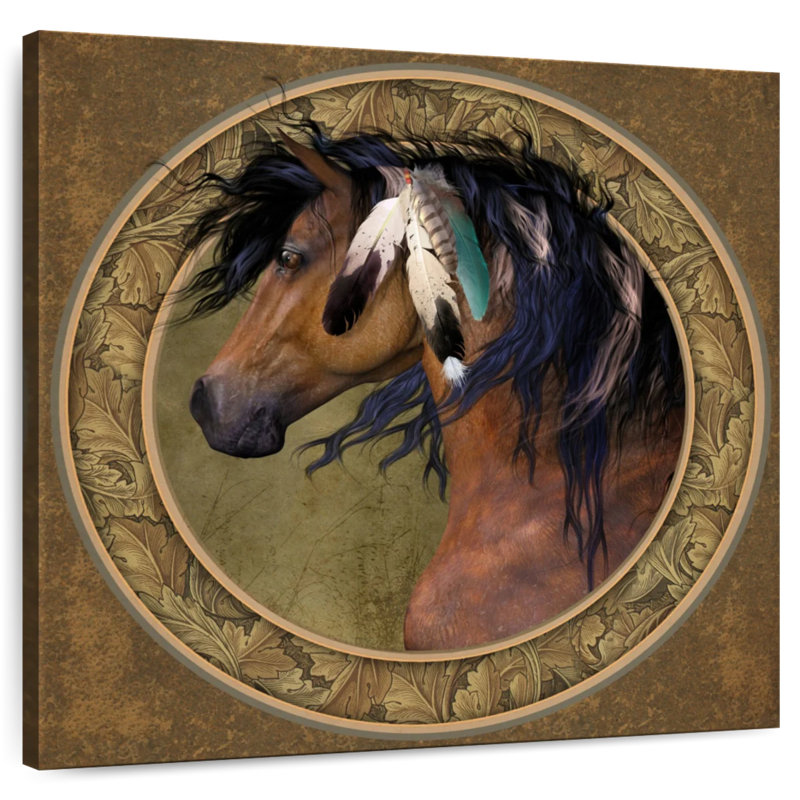 Cheval indien Brampt, H 36 po x l 36 po