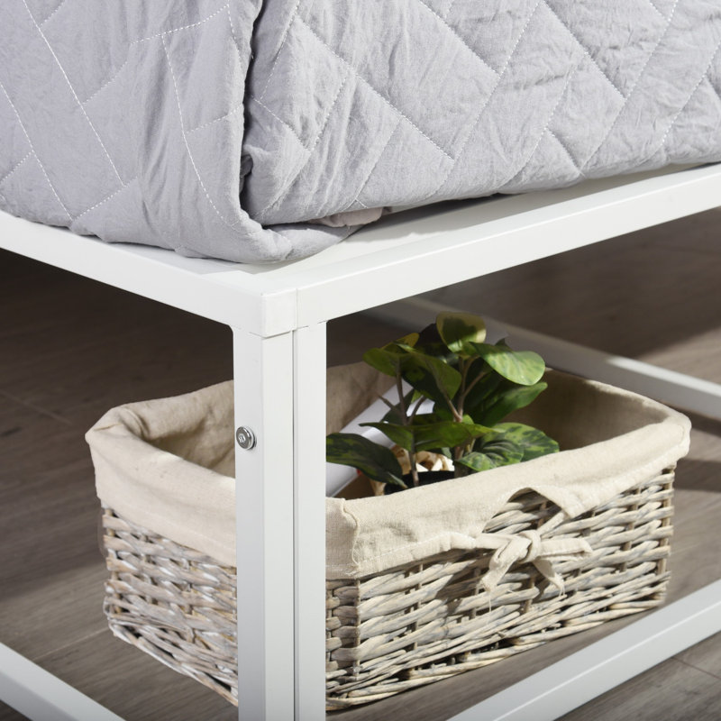 Laurent Metal Bed, White, 135 x 190cm