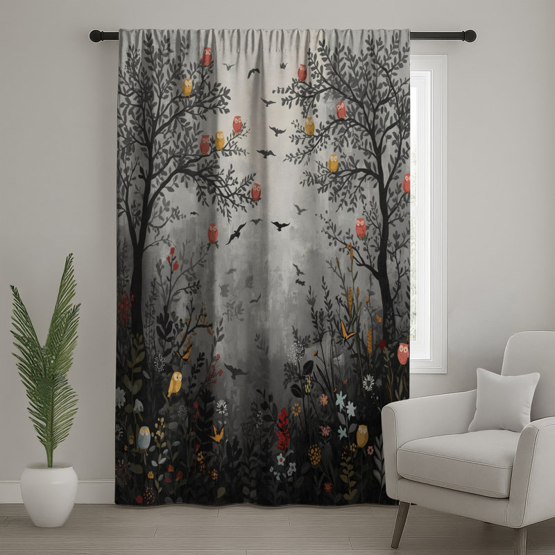 Rideaux de fenêtre Owl Tree, 50" x 92" - 1 Panel, Blockout