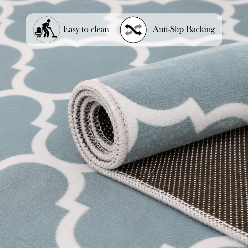 Abstract Machine Printed Area Rug, Rectangle 200 x 290 cm