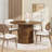 47" Round Dining Table for 4 with 2-Tier Storage Shelf & Wood Slide Door, Space-Saving Kitchen Table for Dining Room, Living Room-1508017622