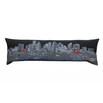 Boston Nighttime Skyline Lumbar Decorative Pillow