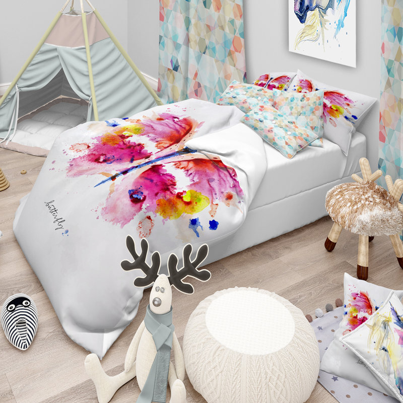 Ensemble de housse de couette en designart coloré monotype, Housse de couette grand + 2 taies décoratives