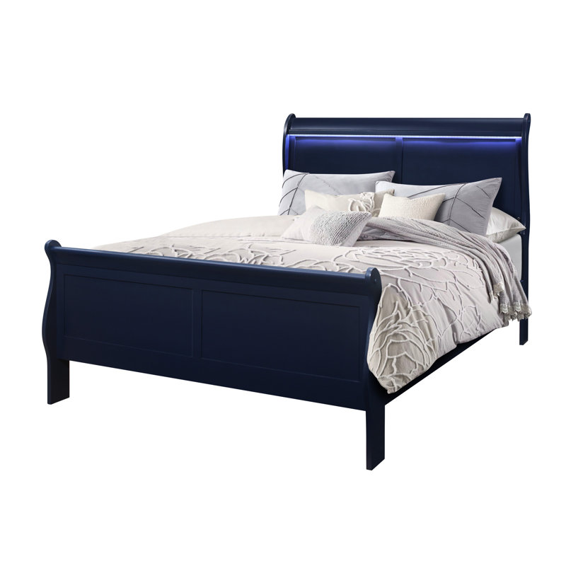Sleigh Bed with Led