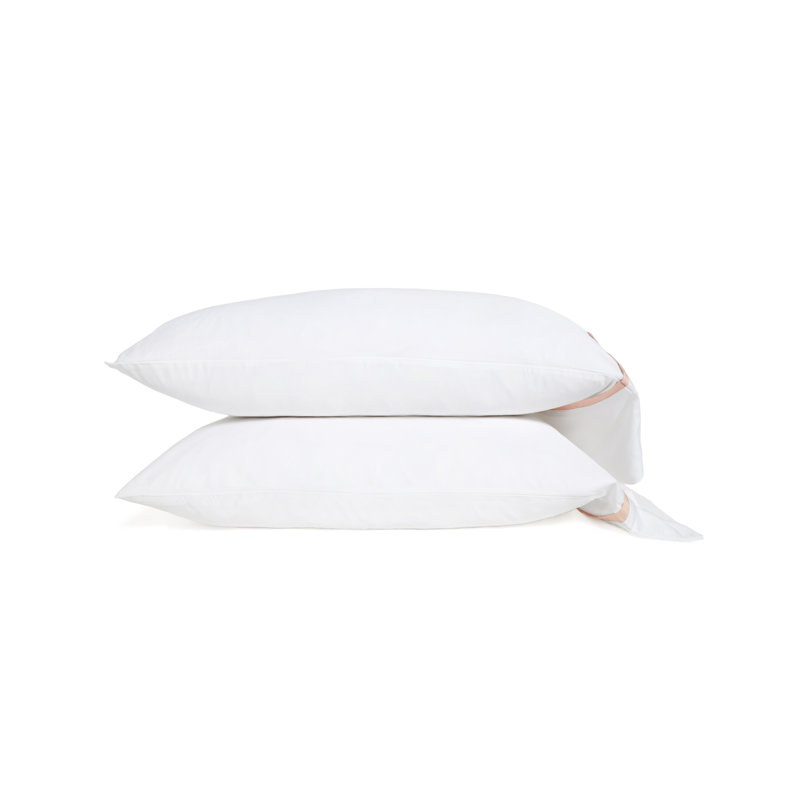Taie d'oreiller Langston, Standard, Blanc / rose