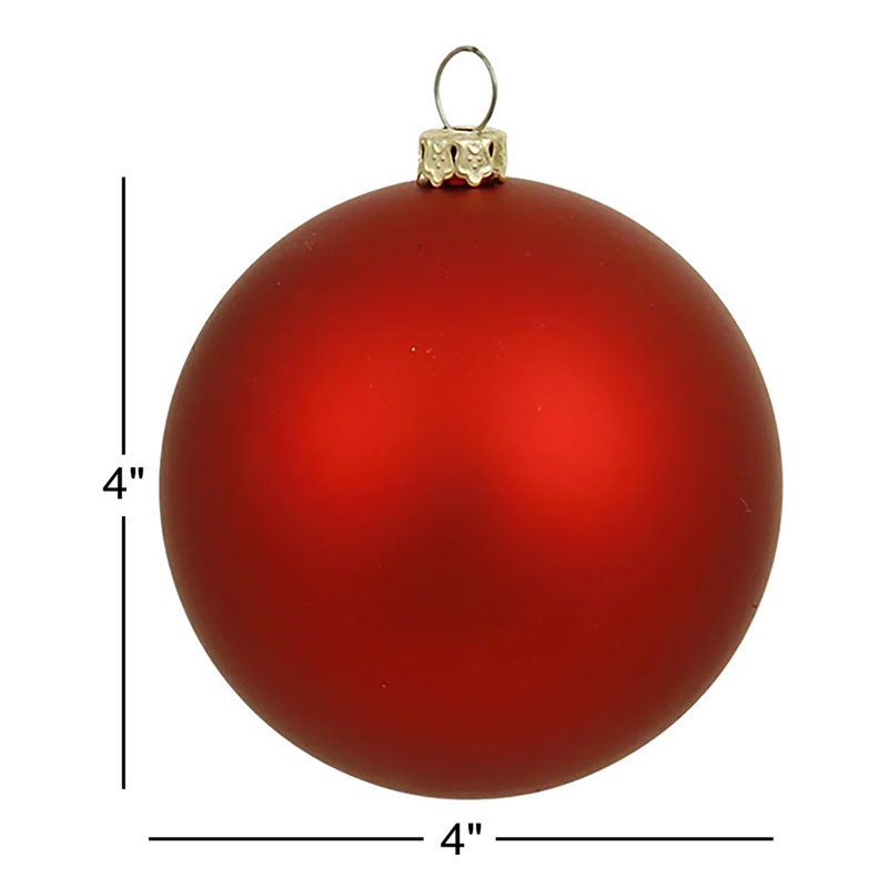 Décoration de boule décorative des Fêtes, Rouge vif, H 4 po x l 4 po x P 4 po
