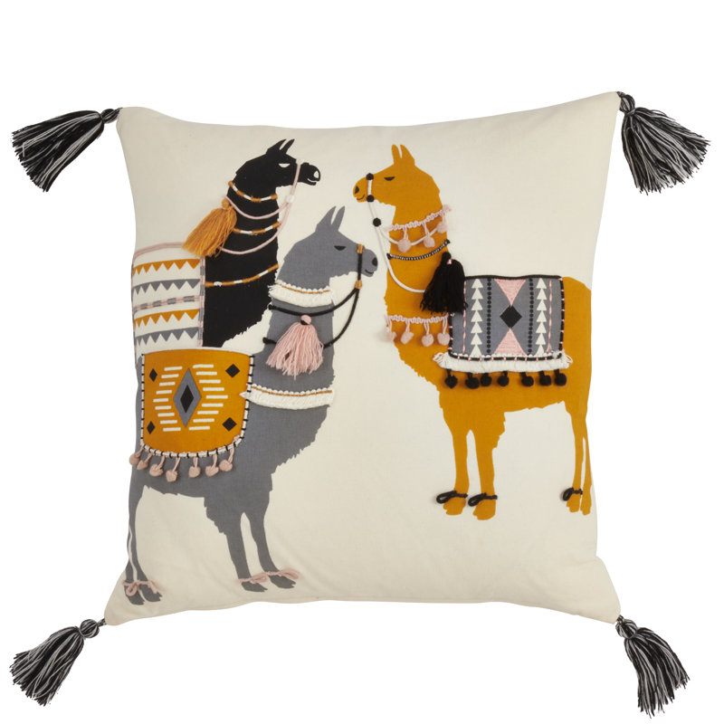 Aiko Collection Tassels Down Throw Pillow