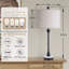 Grande lampe de table en marbre et en métal de 28,3 po de haut avec port USB intégré et port de type C - Lampes de table d'appoint modernes et amusantes pour chambre à coucher, table de chevet, salon et bureau-567346997