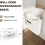 Petit meuble-lavabo, lavabo de 16 pouces, charnières de porte à fermeture douce, lavabo mural élégant, pouces, portes, pour espaces-601950936