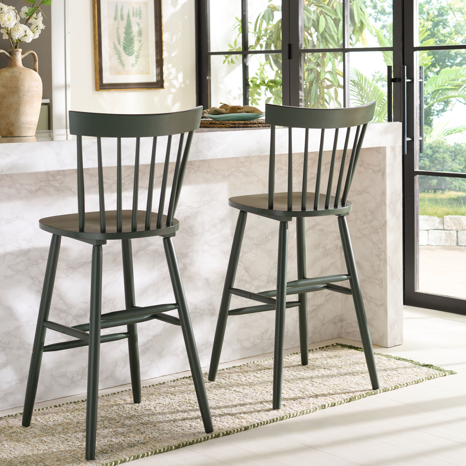 Stacee Bar and Counter Stool, Bar Stool (29" Seat Height), Garden Green