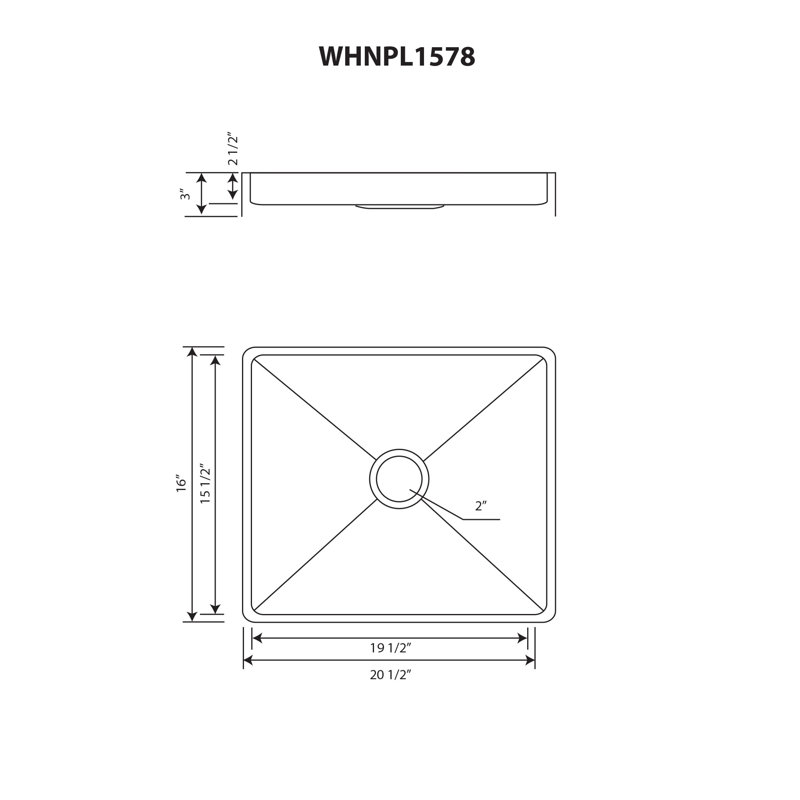 Whitehaus 10 gauge frame, 21" Rectangular Above Mount Basin With Matching Drain, Gunmetal