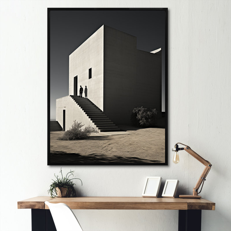 Photo de tours noir et blanc - reproduction d'art sur toile, Cadre flottant noir, H 40 po x l 30 po