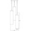 Luminaire suspendu cylindre grappe 6 lumières Jannon-11801829-11801830