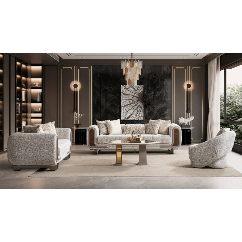 Ensemble de salon blanc Lora