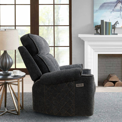 38.8" Wide Classic and Soft Chenille Power Standard Recliner with Cup Holder and USB Port