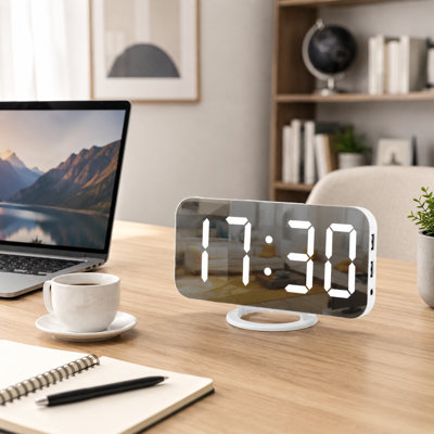Elegant Mirror Surface Digital Alarm Clock